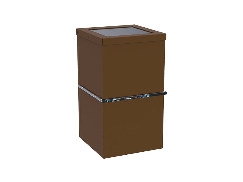 Arandela Quadrada Taschibra Hadar V1V G9 20cm Marrom