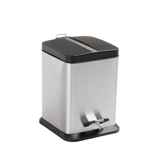 Lixeira Quadrada Jaspe Inox 6 Litros Mor