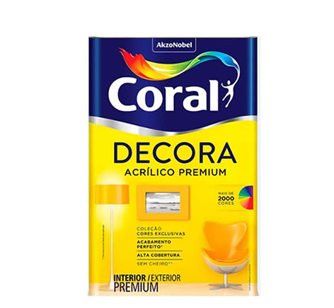 Tinta Acrílica Premium Coral Decora Diamante Branco 18L