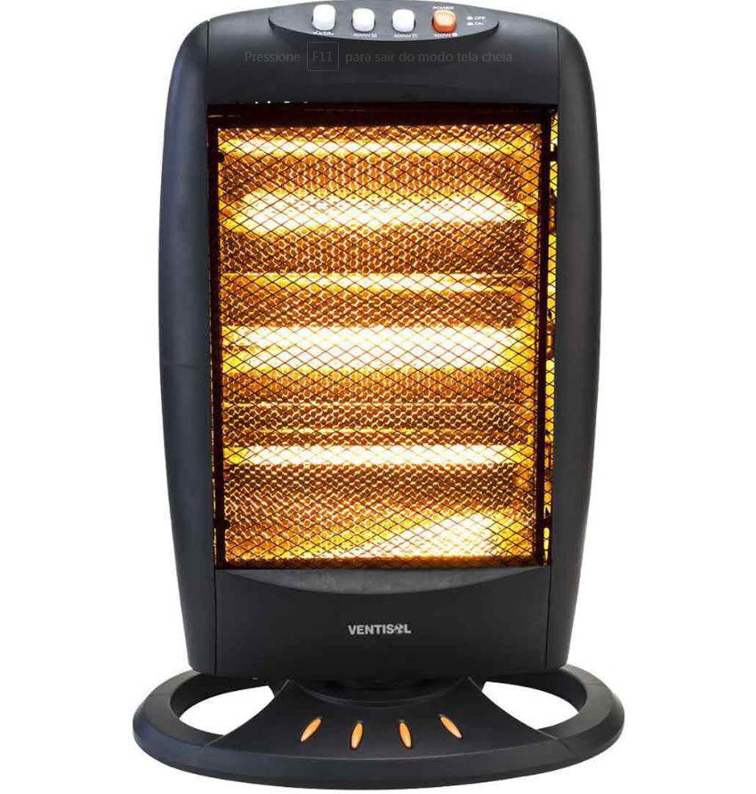 Aquecedor Elétrico Halógeno Portátil Preto Ventisol AH02 220V