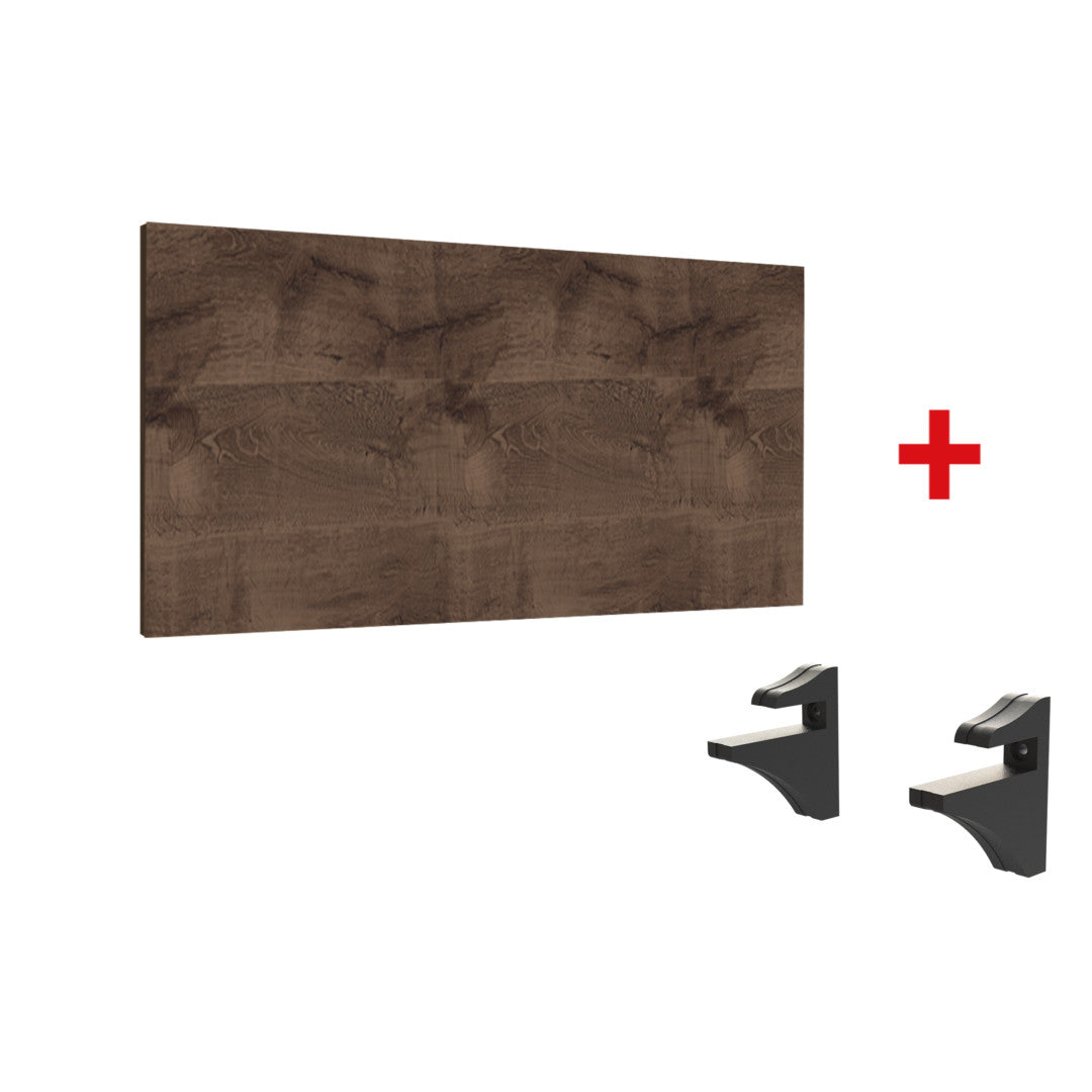 Kit Prateleira Brasforma Mdp 60x30cm Com Suporte Abs Chocolate