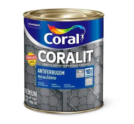 Esmalte Sintético Antiferrugem Coralit 900ml Branco Coral