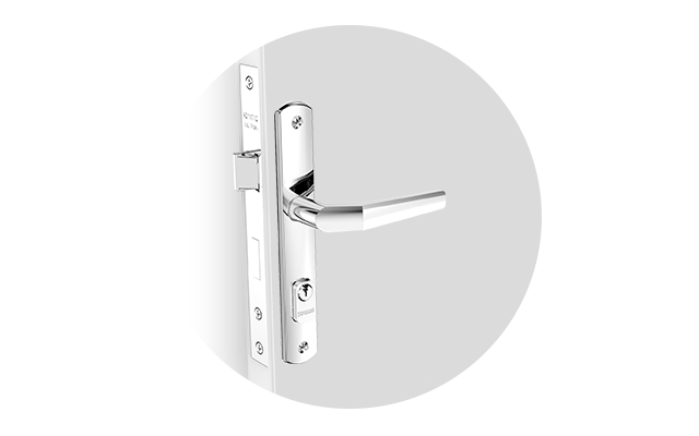 Fechadura Estreita Soprano Cromada Com Cilindro Backset 38mm