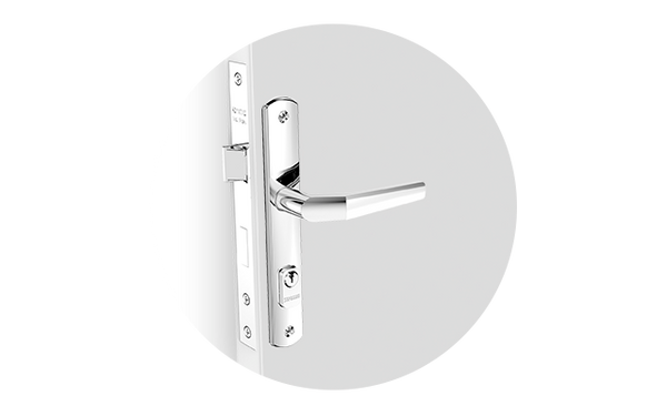 Fechadura Estreita Soprano Cromada Com Cilindro Backset 38mm
