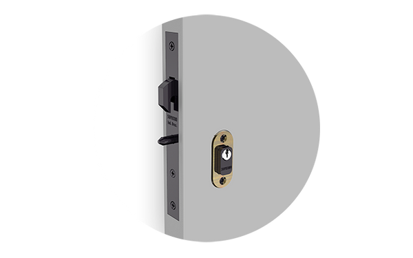Fechadura para Porta de Correr Soprano Cromada