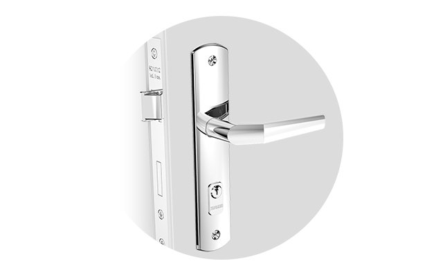 Fechadura Externa Soprano Popline Reta Cromada 45mm