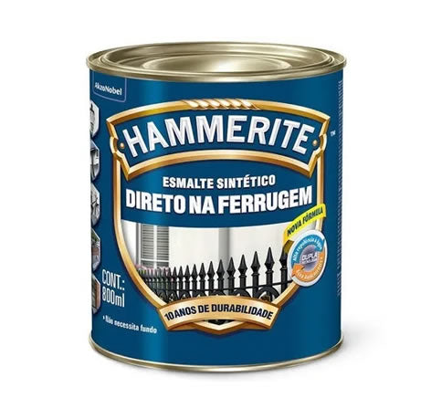 Esmalte Sintético Hammerite Direto Na Ferrugem Branco 800ml