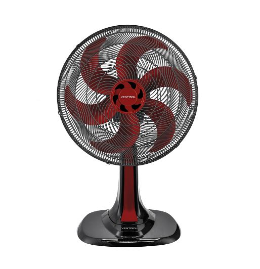 VENTILADOR VENTISOL OSC MESA TURBO 6P 30CM 127V VERMELHO/PRE