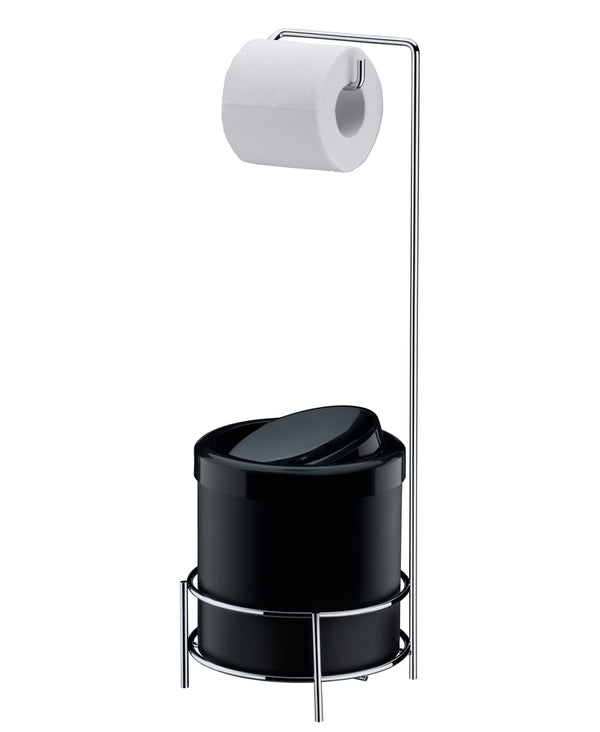 Suporte Para Papel Higiênico Com Lixeira 5L Future Preta