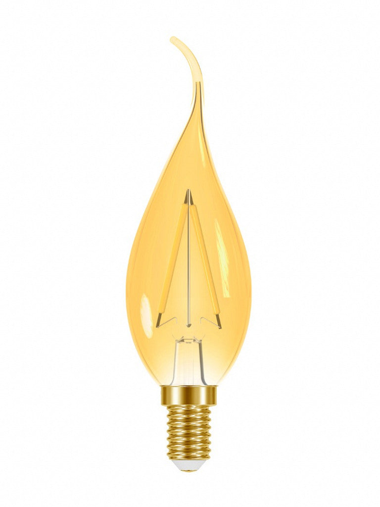 Lampada Filamento Vintage Vela Bico Taschibra 220v Ambar