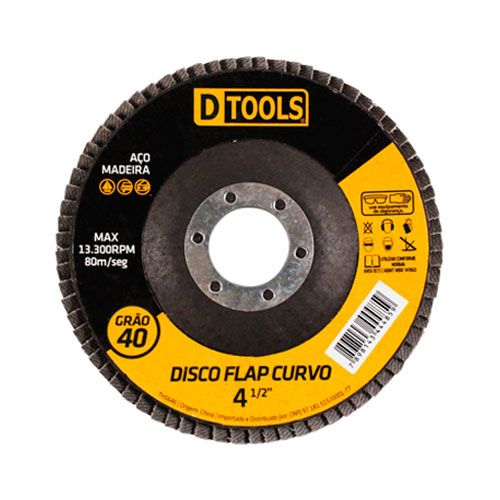 Disco Flap Curvo 4,5 Polegadas Grão 40 Dtools
