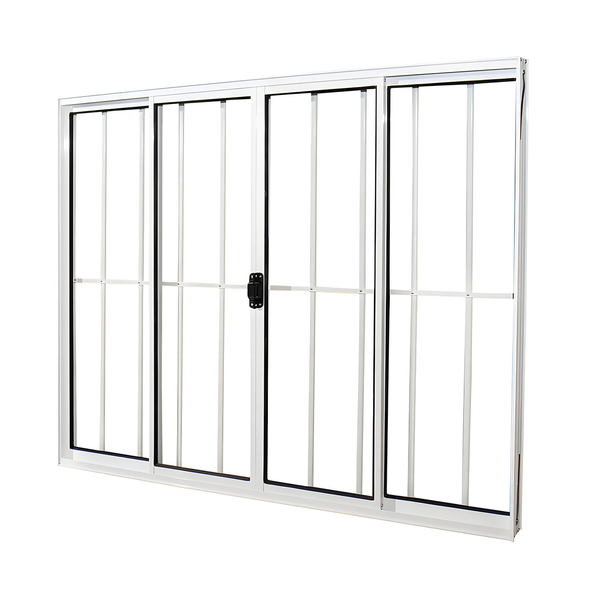 Vitrô Soft Alumínio Branco 4 Folhas com Grade 72mm 100x100
