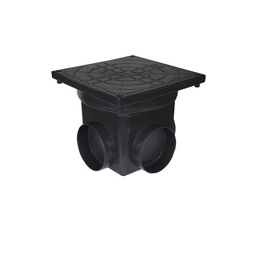 Caixa De Passagem Para Esgoto 240x240mm Em Pvc Preta
