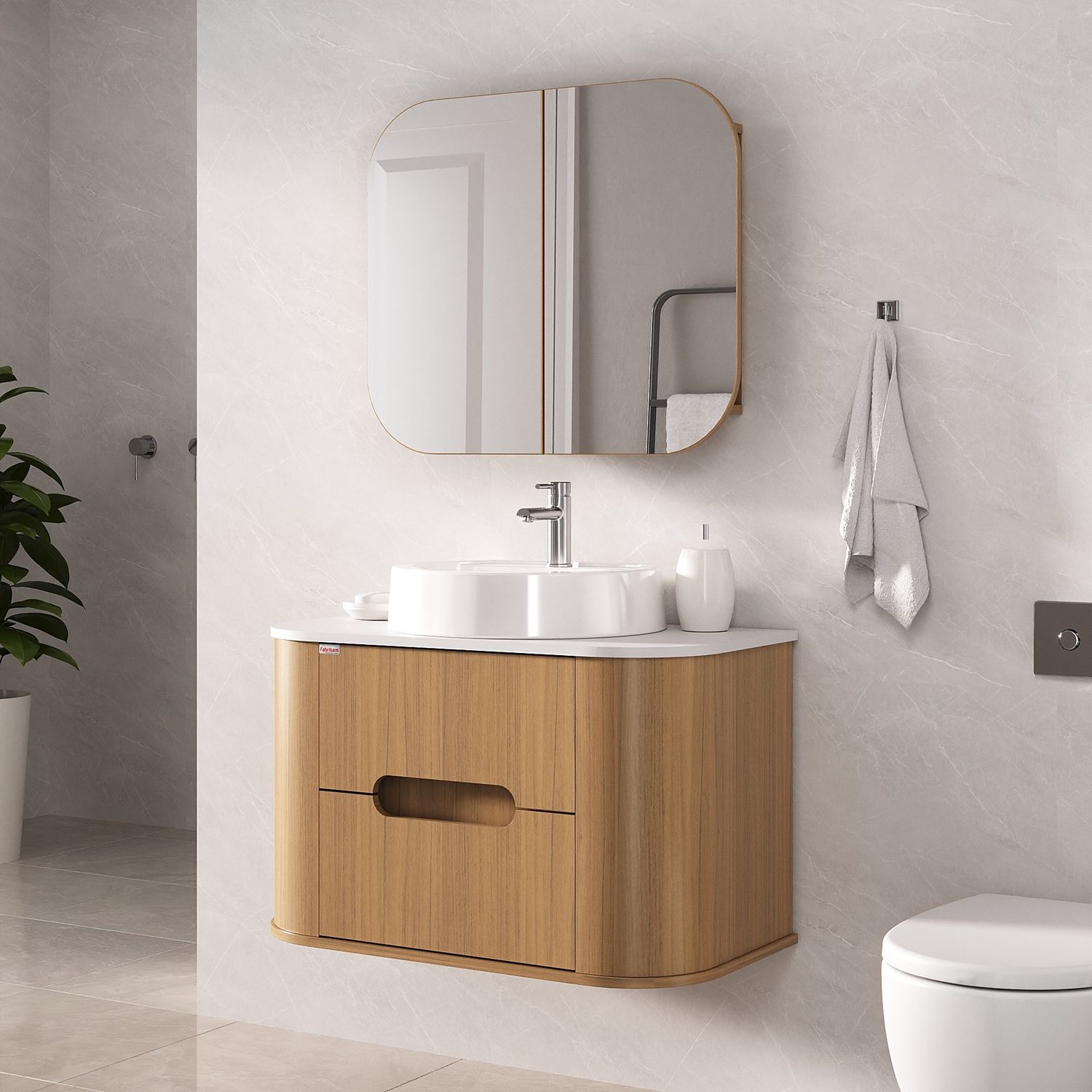 Conjunto Fabribam Eleonora 80cm Cuba Luana Branca Brilho Espelho Tereza