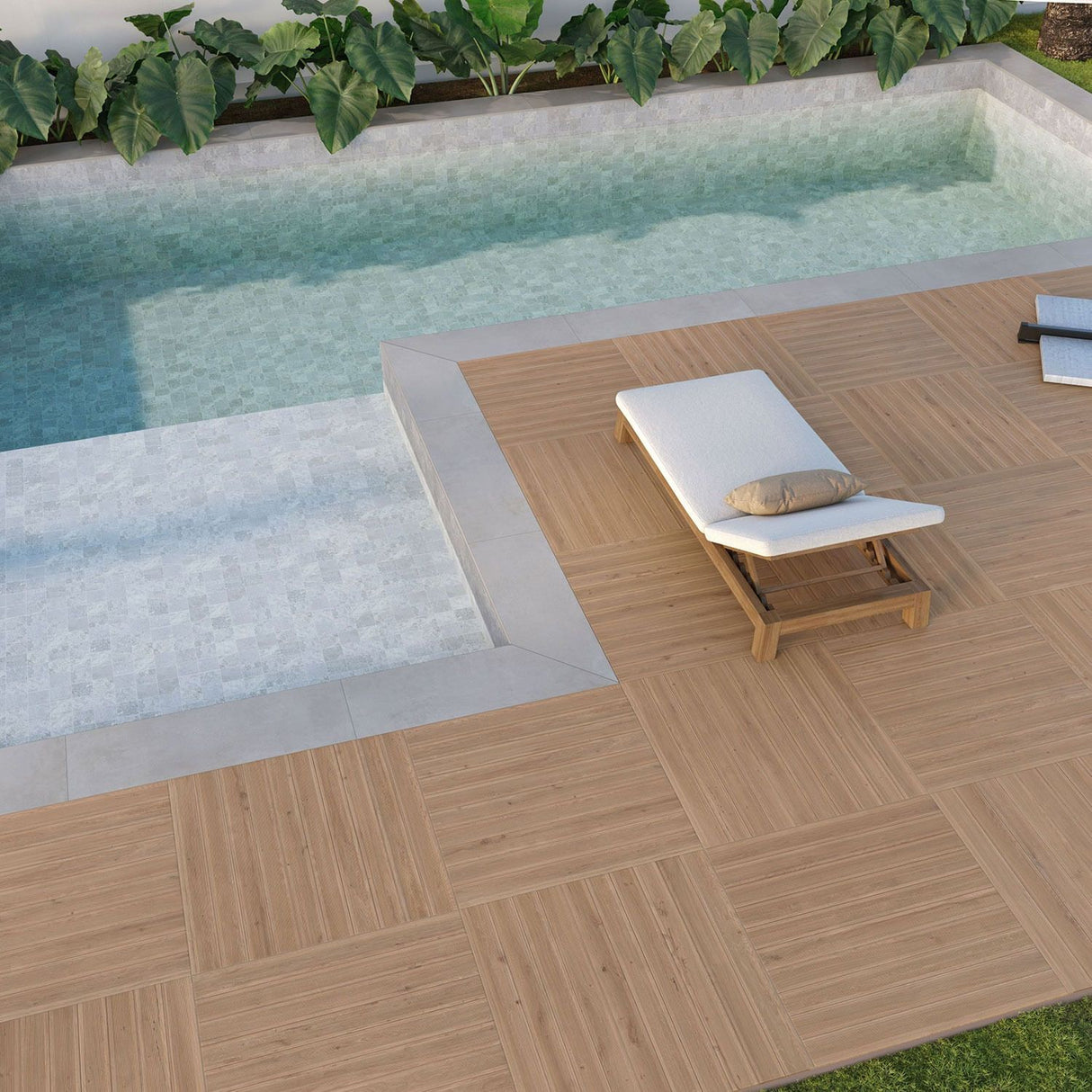 Porcelanato Eliane Bali Deck Camel Externo 90x90 1,62m2