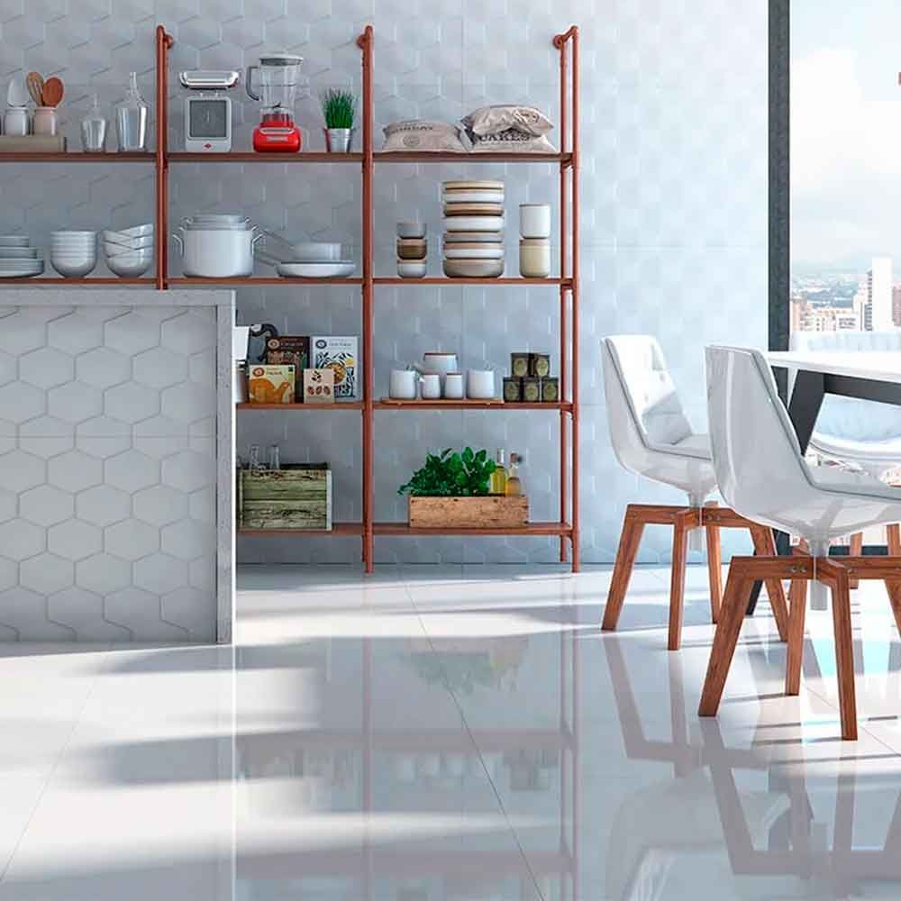 Porcelanato Elizabeth Pure White Polido Retificado 84x84