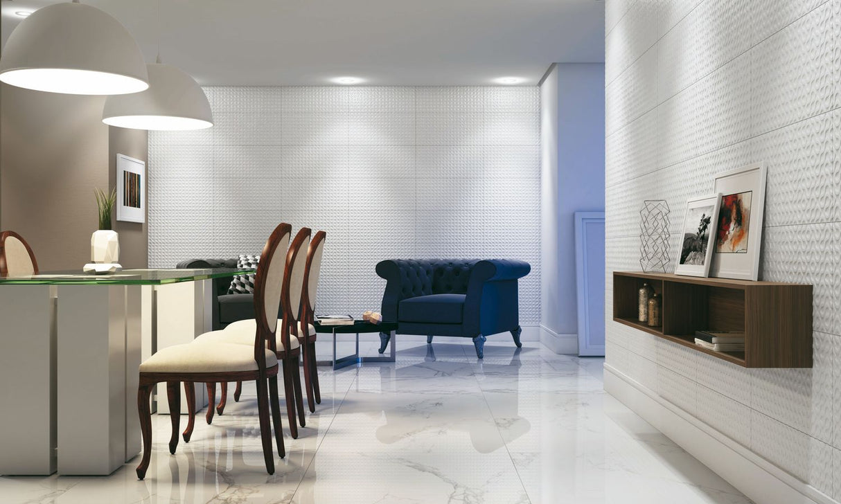 Porcelanato Elizabeth Le Blanc Polido 84x84 Branco