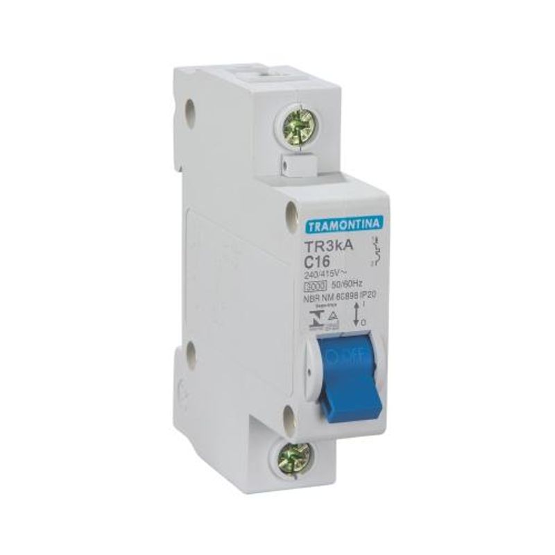Disjuntor DIN Unipolar Tramontina 50A Branco
