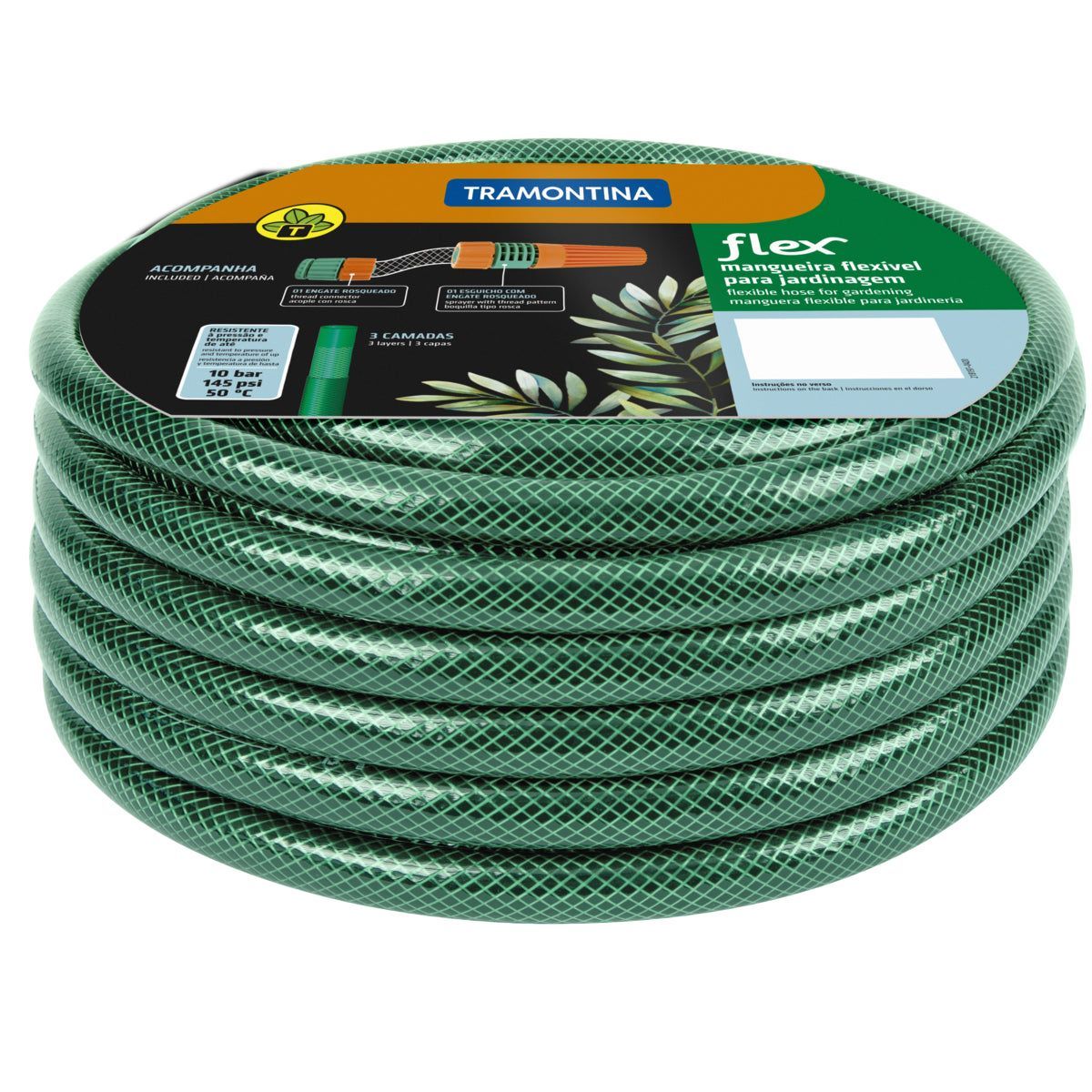 Mangueira de Jardim Superflex PVC VDE 15m com Engates Tramontina