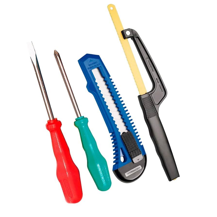 Kit de Ferramentas 4 Peças: Isolante, Veda Rosca e Chave de Fenda Tramontina