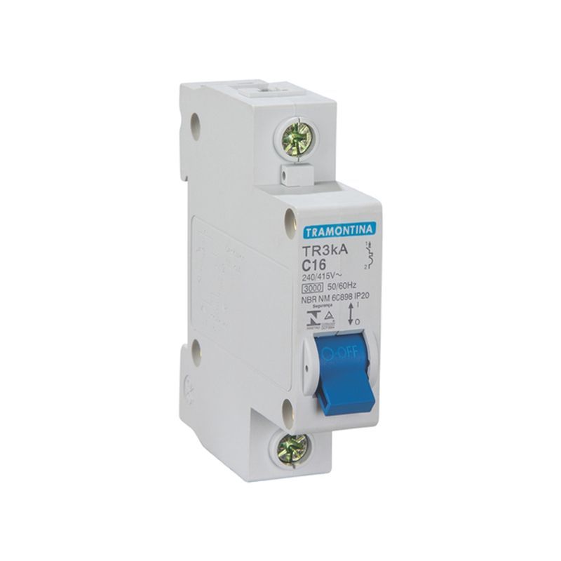 Disjuntor DIN Unipolar Tramontina 50A Branco