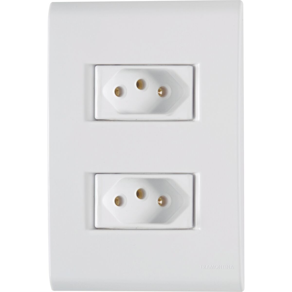 Conjunto Tramontina Liz com 2 Tomadas 2P+T 10A 250V Branca