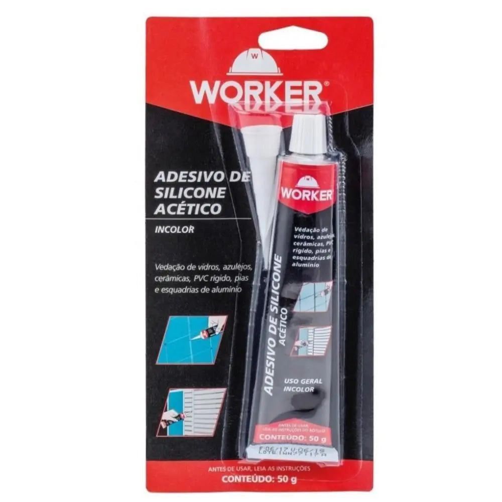 Silicone Acético Transparente Worker 50g