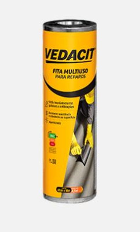 Fita Asfáltica Com Alumínio 45cm Rolo Com 10m Vedacit