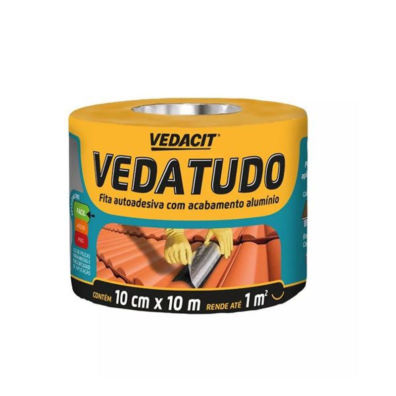 FITA ASFALTICA VEDATUDO 10CM ROLO C/10ML VEDACIT