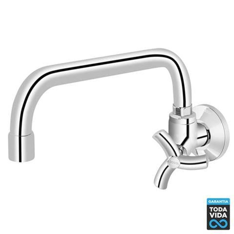 Torneira de Cozinha Docol Primor de Parede, Bica Baixa Cromada