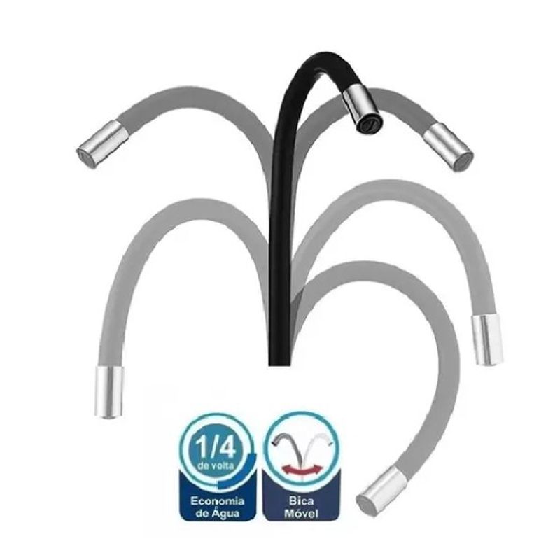 Torneira Gourmet De Metal Com Bica Flexível Para Parede Liege