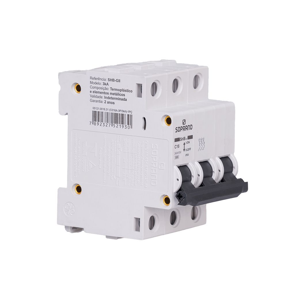 Disjuntor Mini Tripolar SHB3 GIII C016A