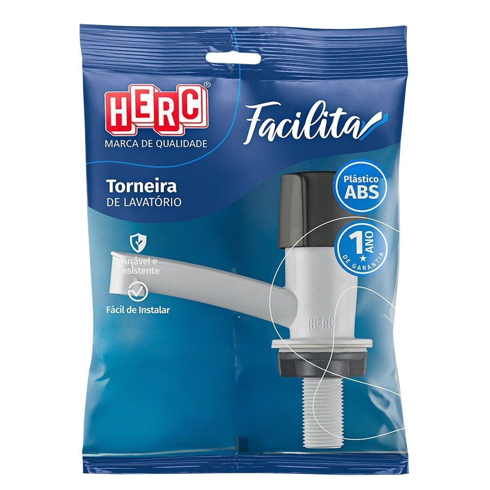 Torneira Plástica Herc Facilita para Lavatório, Branca