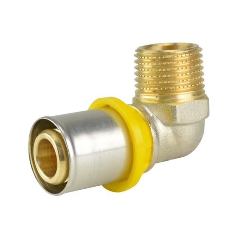 Joelho Amanco Gás 90 Graus Macho, 16 mm X 1/2 Polegada