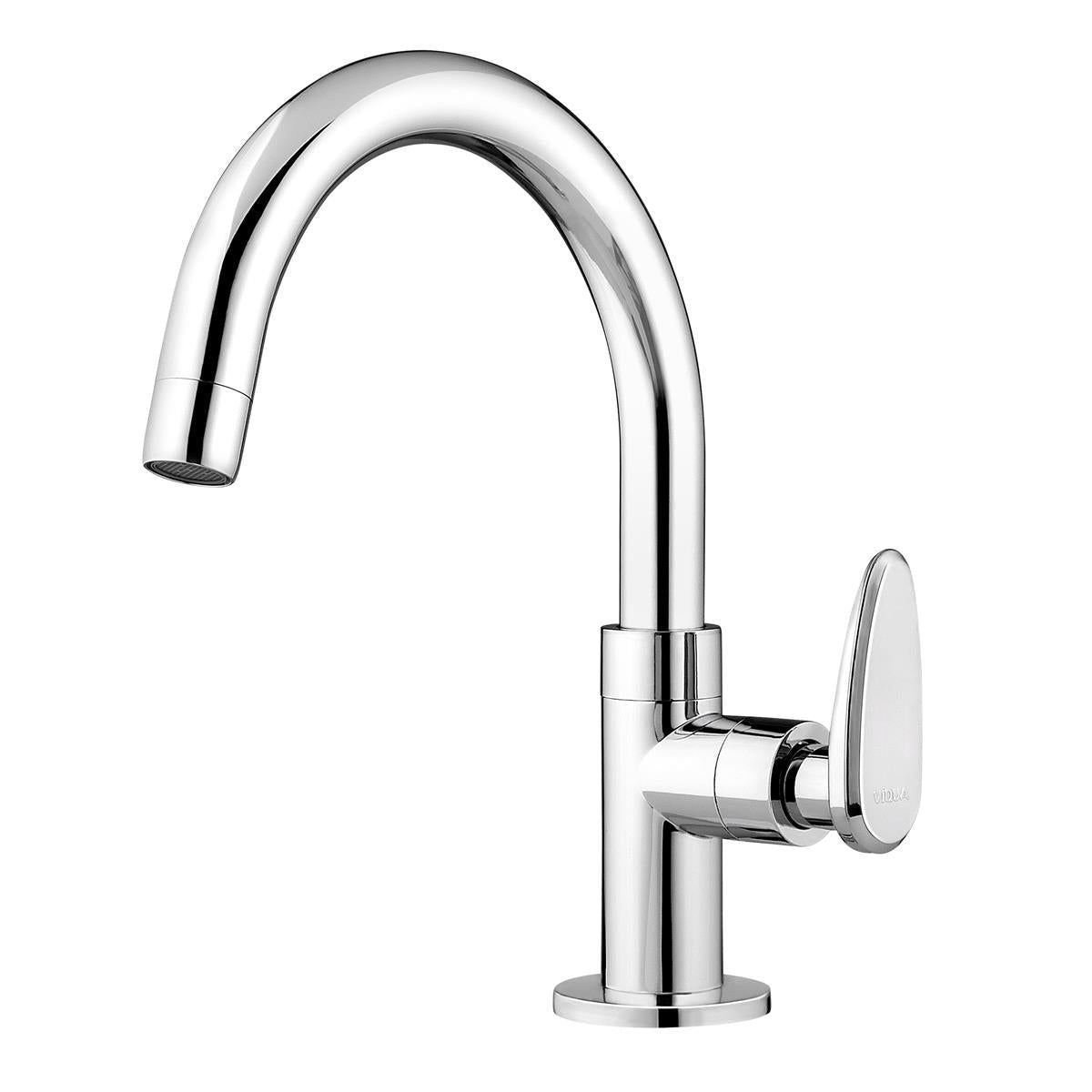 Torneira de Banheiro de Mesa Viqua Allure, Bica Alta, Cromada, 1/4 de Volta