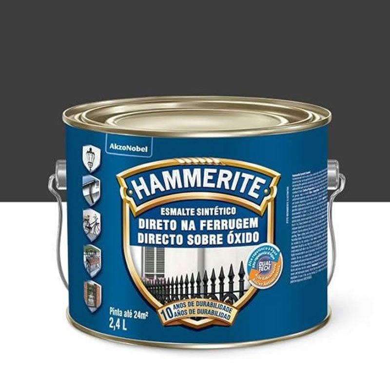 Esmalte Sintético Hammerite, 2,4 Litros, Preto