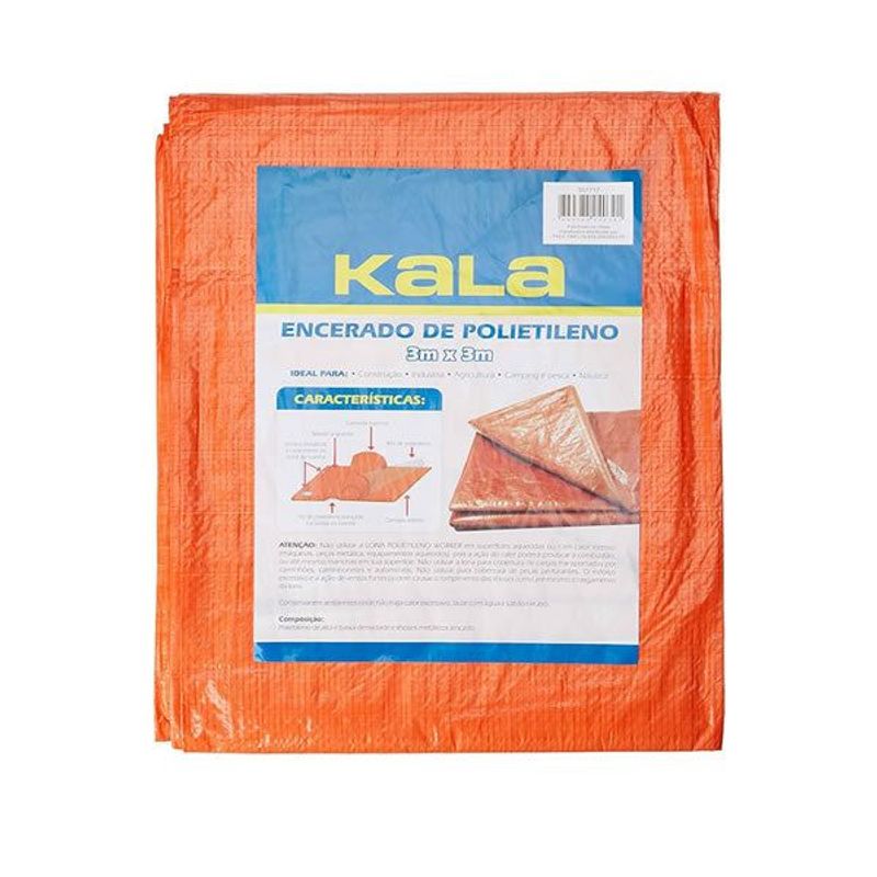 Lona de Polietileno Laranja 3 x 3 Metros Kala