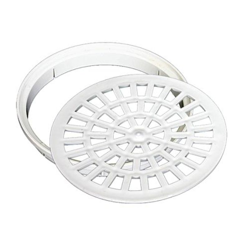 Grelha Quadrada Plástica, Branca, com Suporte para Caixa Sifonada 100mm