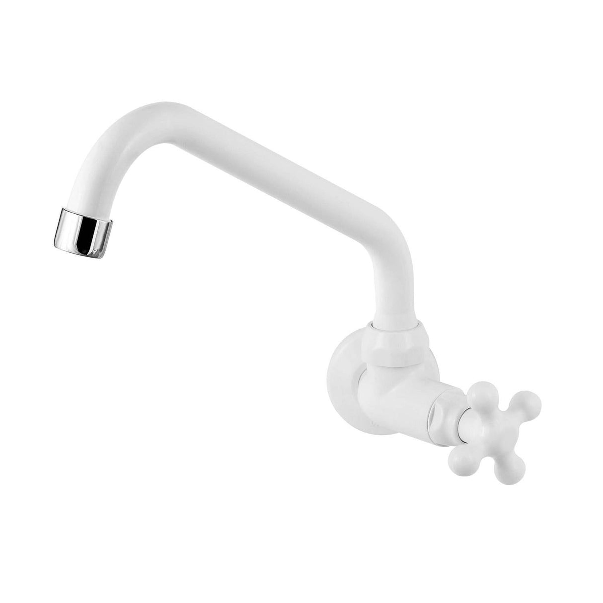 Torneira de Cozinha de Parede Viqua Maruja Especial 3/4 Polegadas Bica Longa Branca