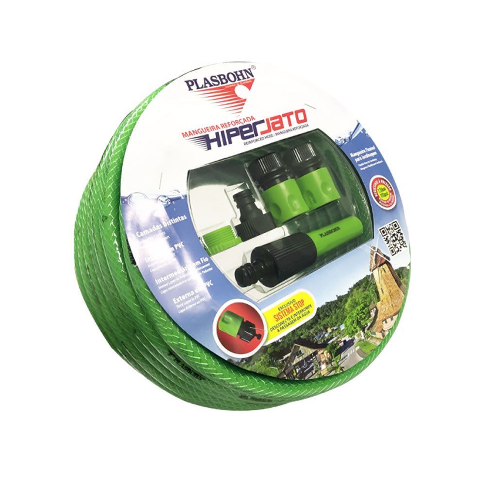 Mangueira Hiperjato Plasbohn, 1/2 Polegada, Verde, 30 M