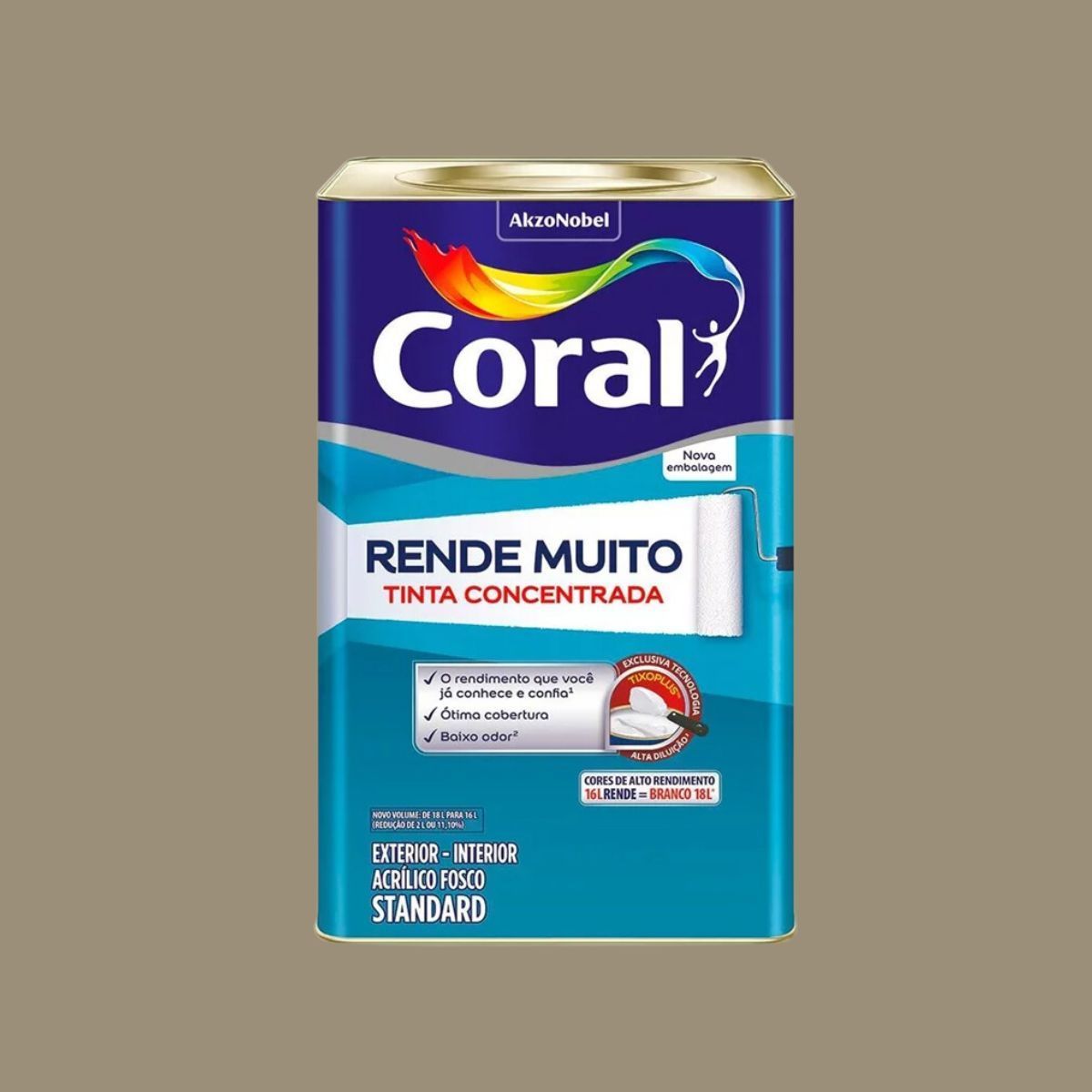 Tinta Acrilica Concentrada Coral Rende Muito 16L - Concreto