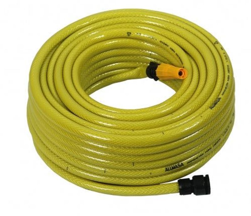 Jogo de Mangueira Alumasa Aluflex para Jardim, Amarela, 30 Metros