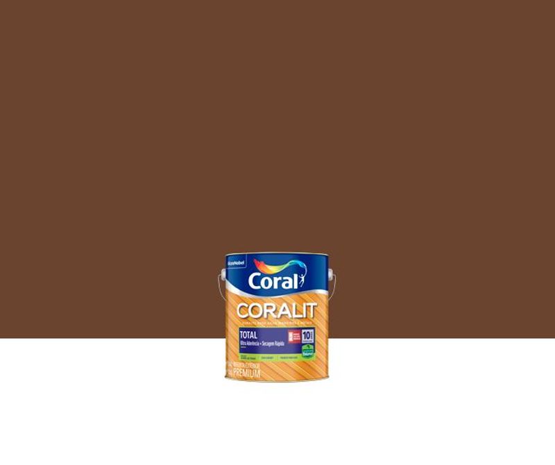 Tinta Esmalte Sintético Coralit Total Balance Brilhante, Tabaco, 900 ml