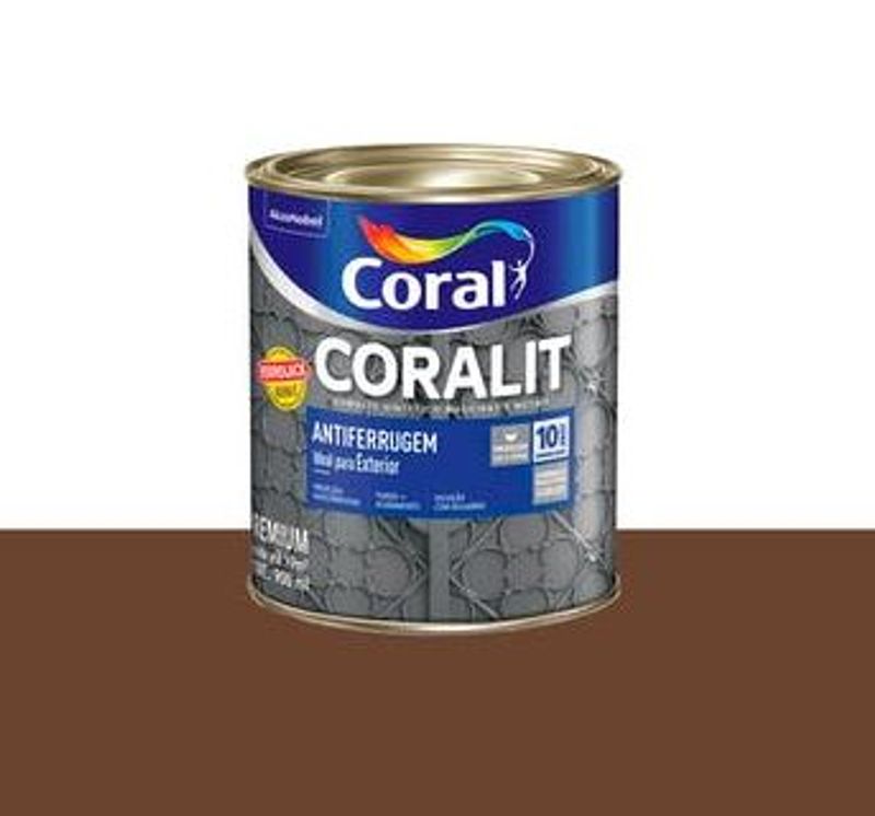Tinta Esmalte Sintético Antiferrugem Coralit, Tabaco, 900 ml