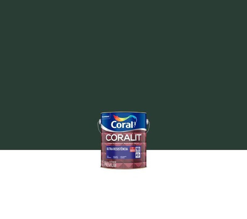 Tinta Esmalte Sintético Coralit Ultra Resistência Alto Brilho, Verde Colonial, 3,6 L