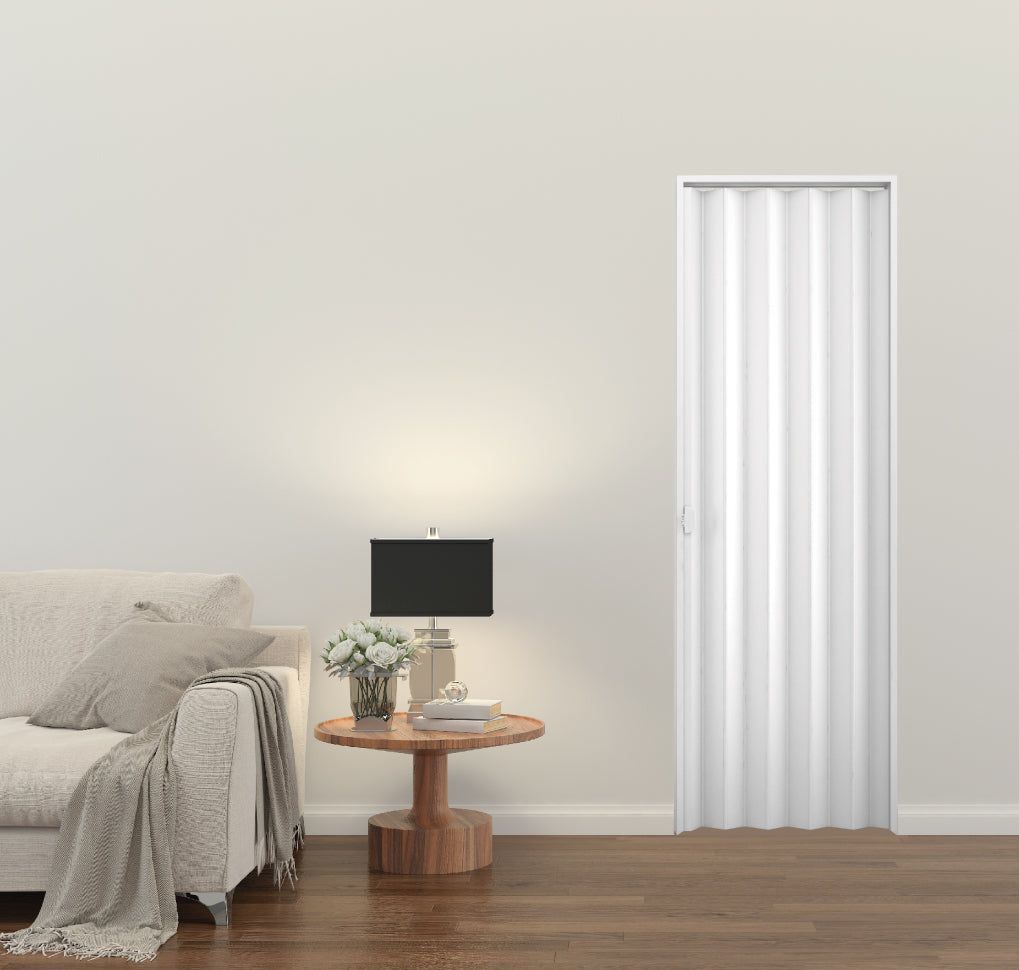 Porta Sanfonada de PVC Plasbil 90 Centímetros Branca