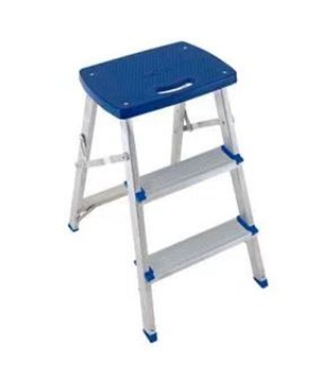 Escada Banqueta Mor de Alumínio, Cor Cinza