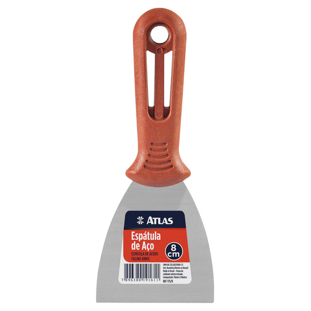 Espátula De Aço 8cm Com Cabo De Pvc Atlas