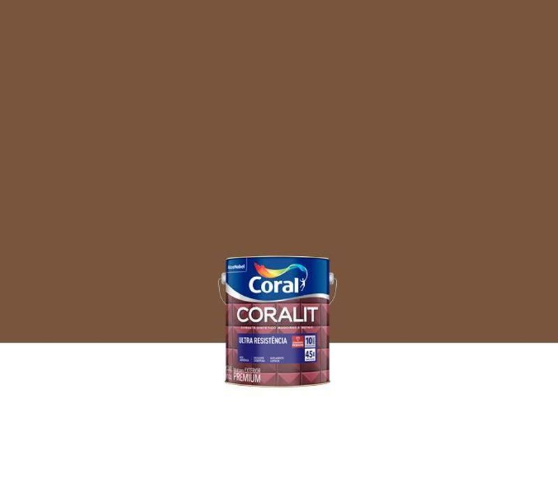 Tinta Esmalte Sintético - Ultra Resistência - Coralit - 3,6L Marrom Alto Brilho - 10 Anos