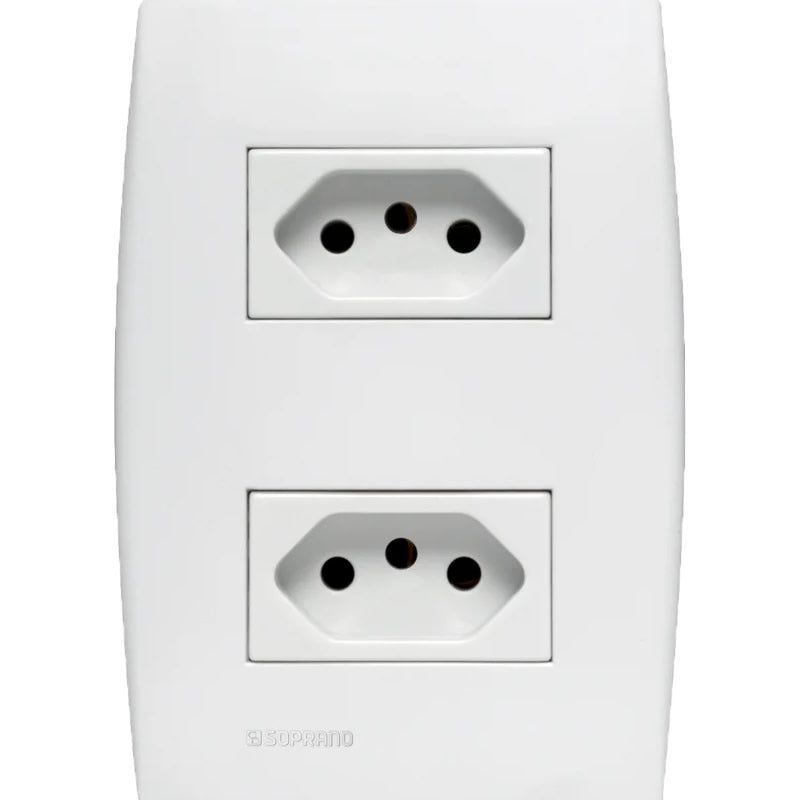Conjunto de 2 Tomadas 2P+T 20A 250V 4x2 Iluminado Branco